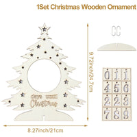 Thumbnail for Wooden Xmas Tree House Advent Calendar: Countdown Table Ornament for Christmas Home Decor and New Year Presents
