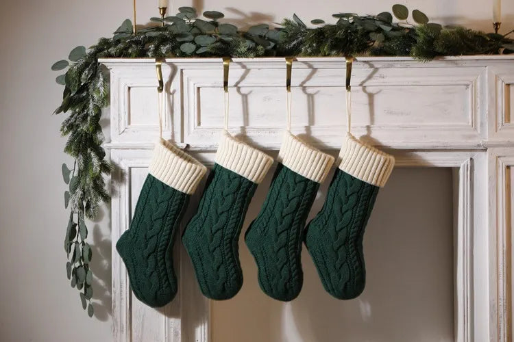 Custom Knit Christmas Stockings: Personalized with Family Name Embroidery - Ideal Monogrammed Christmas Gifts