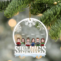Thumbnail for Siblings Forever Personalized Custom Name Shaped Transparent Ornaments - Christmas Gift For Family, Dad, Mom, Sisters, Brothers