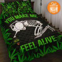 Thumbnail for You Make Me Feel Alive Skeleton Plants Custom Bedding Set for Adult Personalized Premium Bed Set