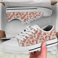 Thumbnail for Sugar Skull Pink Lovers Low Cut Canvas Shoes for Men Women 3D Prints Fashion Sneakers Custom Shoes
