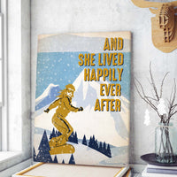 Thumbnail for Snowboarder Snowboarding Custom Canvas Print Wall Art nd She Lived Happily Ever After Canvas Art for Girl Women