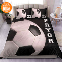 Thumbnail for Custom Quilt Sets for Kids Teens Adult 3D Soccer Personalized Quilt Bedding