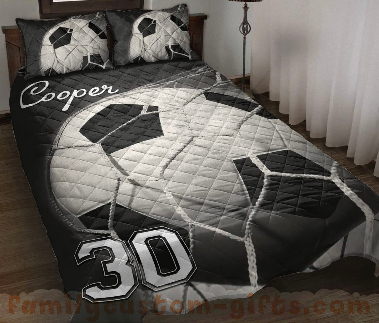 Custom Quilt Sets Soccer Goals What I Love is Scoring Premium Quilt Bedding for Boys Girls Men Women