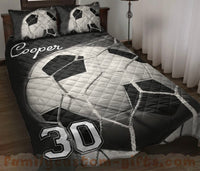 Thumbnail for Custom Quilt Sets Soccer Goals What I Love is Scoring Premium Quilt Bedding for Boys Girls Men Women