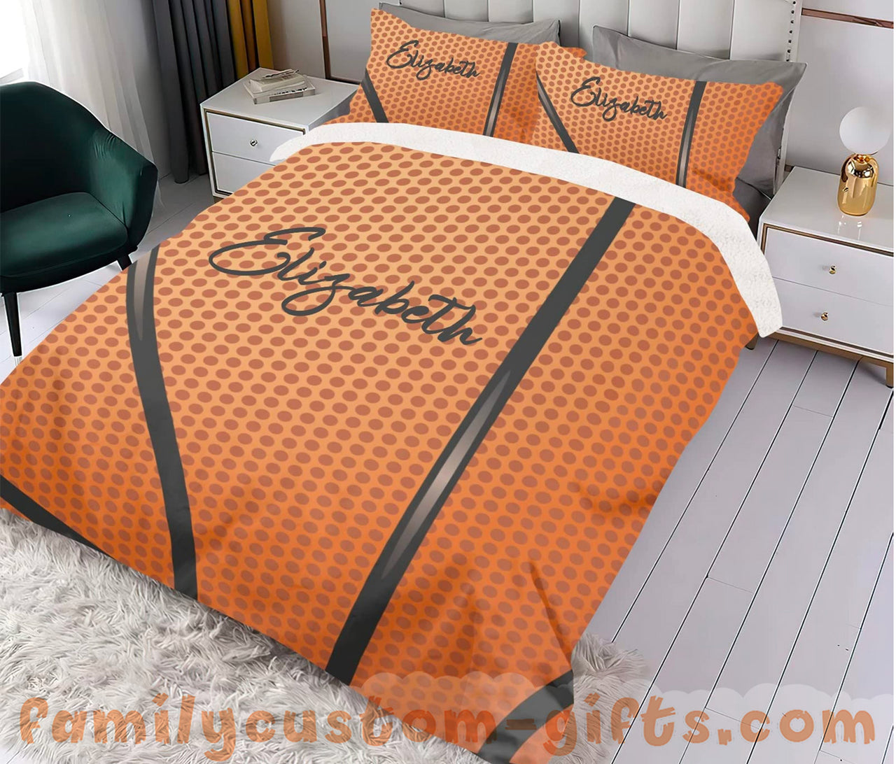 Custom Quilt Sets Sport Basketball Premium Quilt Bedding for Boys Girls Men Women