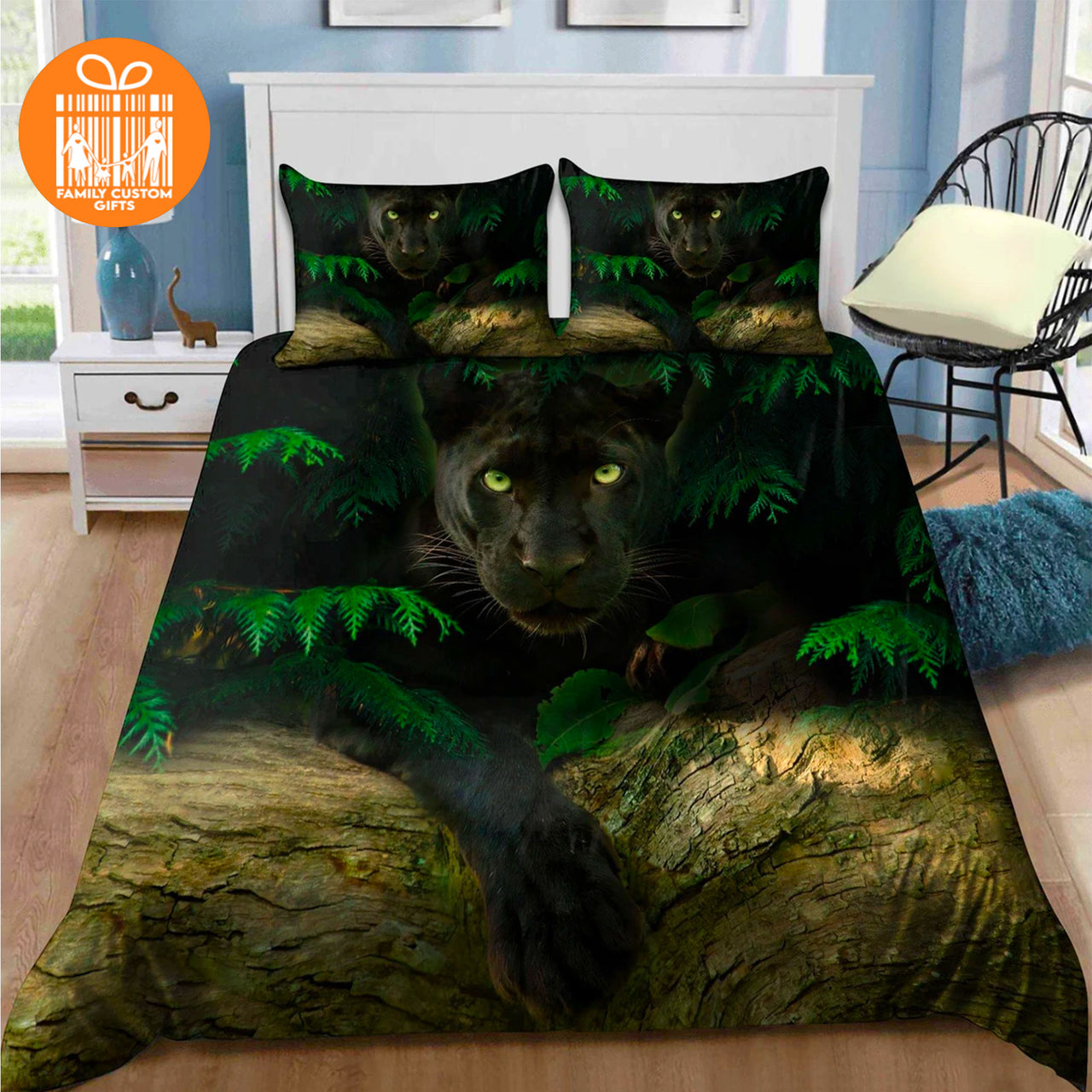 Comforter Leopard Black Panther Custom Bedding Set for Kids Teens Adult Personalized Premium Bed Set