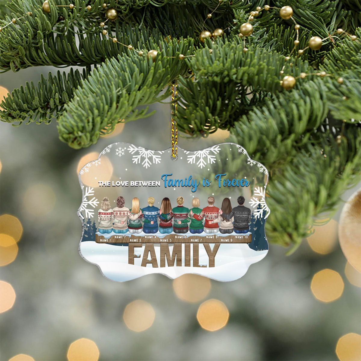 The Love Between Family Is Forever Personalized Custom Name Acrylic Ornaments - Christmas Gift