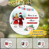 Thumbnail for There's No Greater Gift Than Friendship Personalized Name Christmas Premium Ceramic Ornaments Sets