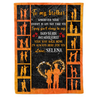 Thumbnail for Personalized Custom To My Brother Fleece Sherpa Blanket Gift For Brothers