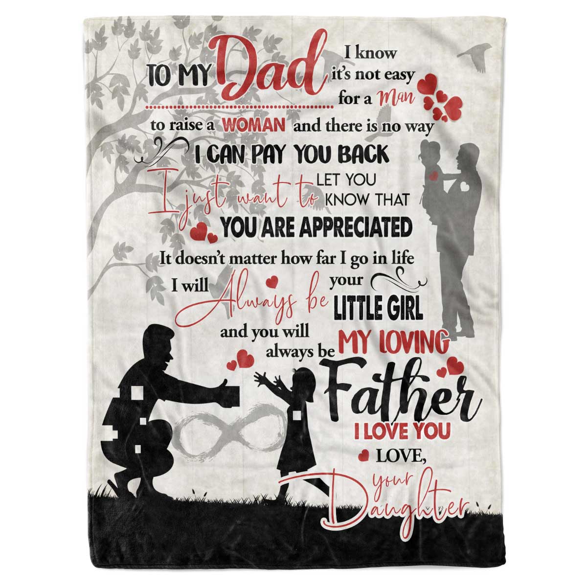 Personalized Custom Daughter Kids Name To My Dad Not Easy To Raise Fleece Sherpa Blanket Gift For Dad Daddy Father Day