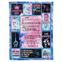 Thumbnail for Personalized Custom Name Gymnastics Fleece Sherpa Throw Blanket Queen Full Twin Size Birthday Custom Presents for Grandkids Granddaughter under over 10 Years Old from Grandma Grandmother Nana