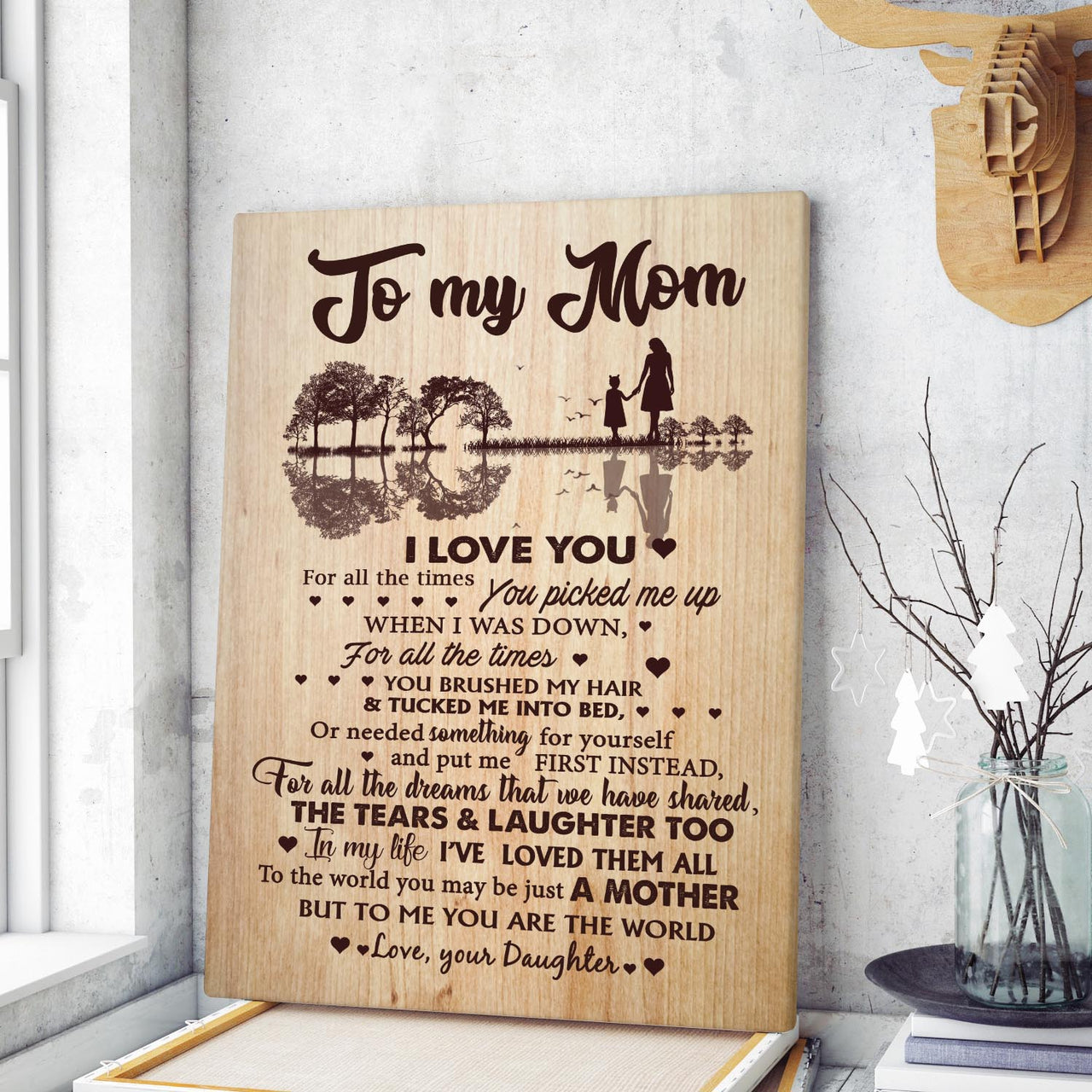 To My Mom Wall Hanging, Mother's Day Gift, Mom Wall Art, Gift for