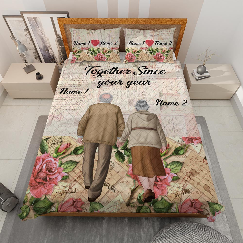 Custom Quilt Sets Together Since 02 Premium Quilt Bedding for Boys Girls Men Women Couple Wife Husband