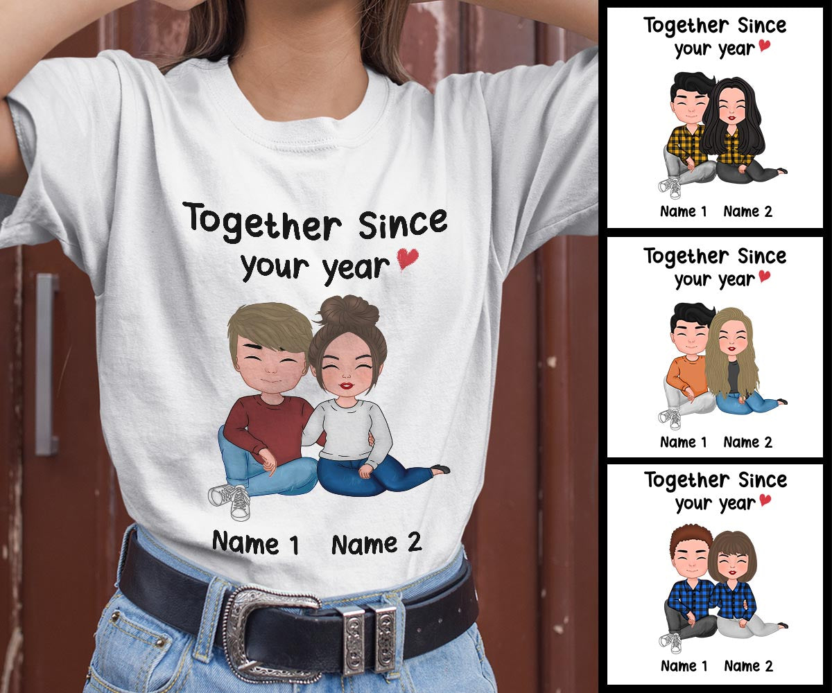 Together Since Personalized Shirts for Men Woman Custom Name Gift For Couple Valentine day