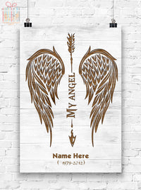 Thumbnail for Custom Poster Prints Angel Wing Memorial Wing Personalized Wall Art for Men Women - Premium Poster