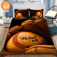 Thumbnail for Comforter Vintage Baseball Glove and Ball Custom Bedding Set for Kids Teens Adult Personalized Premium Bed Set