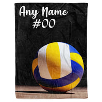 Thumbnail for Personalized Custom Name Number 3D Volleyball Fleece Sherpa Blanket Bed Throw Size Tapestry Wall Hanging