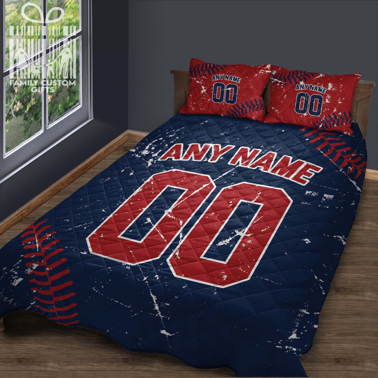 Custom Quilt Sets Washington Jersey Personalized Baseball Premium Quilt Bedding for Men Women