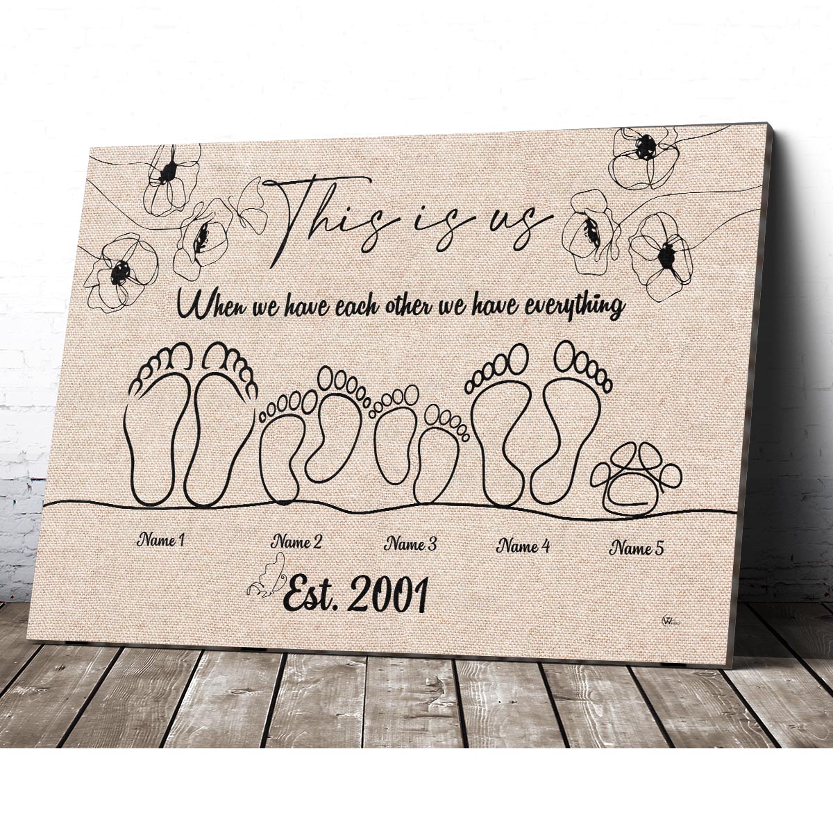 Personalized Family Name Sign, Personalized This is Us Canvas Print Wall Art - Wedding Anniversary Blended Family Gift