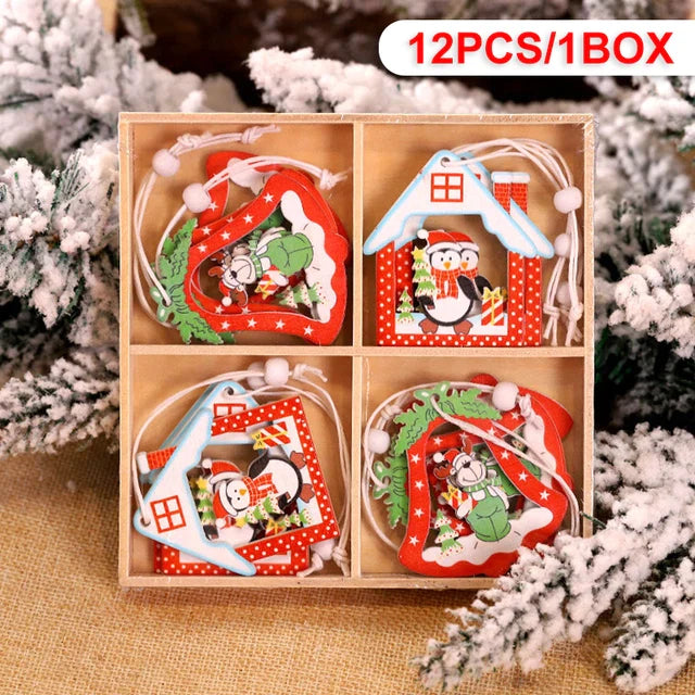 Wooden Merry Christmas Tree Pendant - Home Decoration for Navidad - New Year 2024 Hanging Ornaments - Kids' Festive Gifts