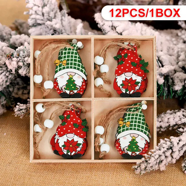 Wooden Merry Christmas Tree Pendant - Home Decoration for Navidad - New Year 2024 Hanging Ornaments - Kids' Festive Gifts
