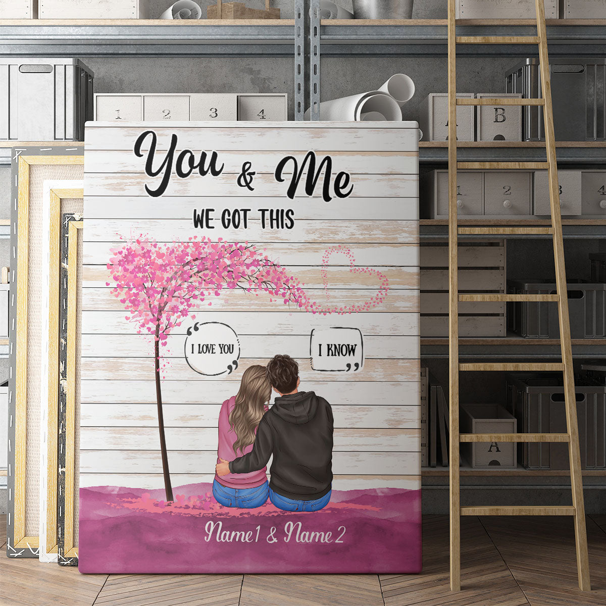 Personalized Custom Name You And Me We Got This Canvas Wall Art Canvas Print Gift For Couple Man Woman Valentine Day