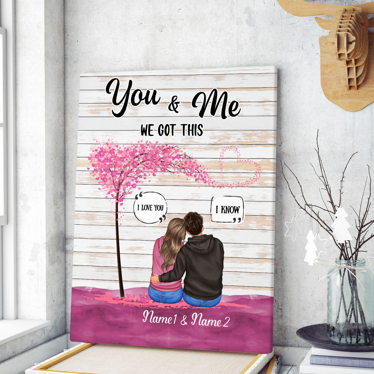 Personalized Custom Name You And Me We Got This Canvas Wall Art Canvas Print Gift For Couple Man Woman Valentine Day