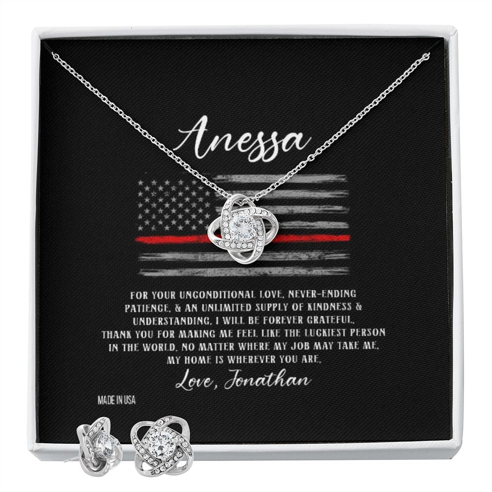 Custom Name To My Firefighter Girlfriend 14k White Gold Pendant Chain Necklace Jewelry Gift for Girlfriend Wife Fiancee Mother Day
