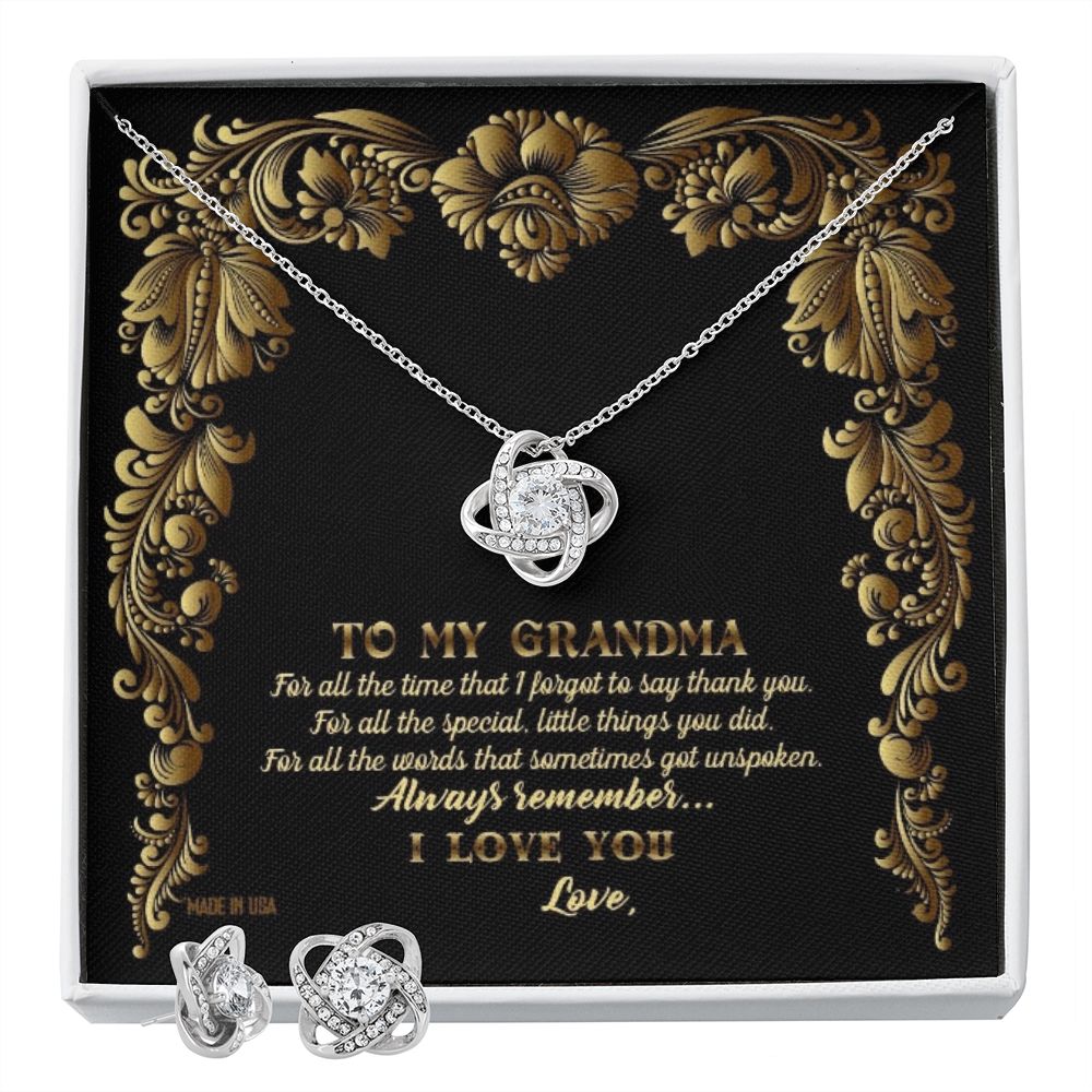 Custom Grandma Royal Floral Vintage Mothers Day Ideas 14k White Gold Interlocking Heart Pendant Necklace Jewelry Gifts For Mom Wife Grandma Auntie