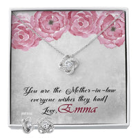 Thumbnail for Custom You Are Mother In Law 14k White Gold Interlocking Heart Pendant Necklace Jewelry Gifts For Mom Wife Grandma Auntie Mother Day