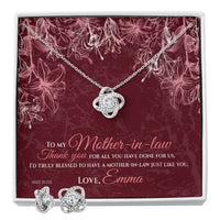 Thumbnail for Custom To My Mother In Law 01 14k White Gold Interlocking Heart Pendant Necklace Jewelry Gifts For Mom Wife Grandma Auntie Mother Day