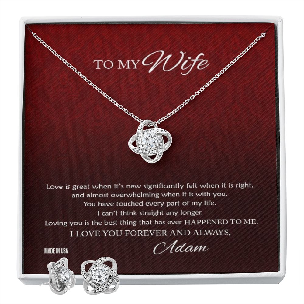 Custom To My Wife Love Is Great 14k White Gold Pendant Necklace Jewelry Gift For Wife Mother day