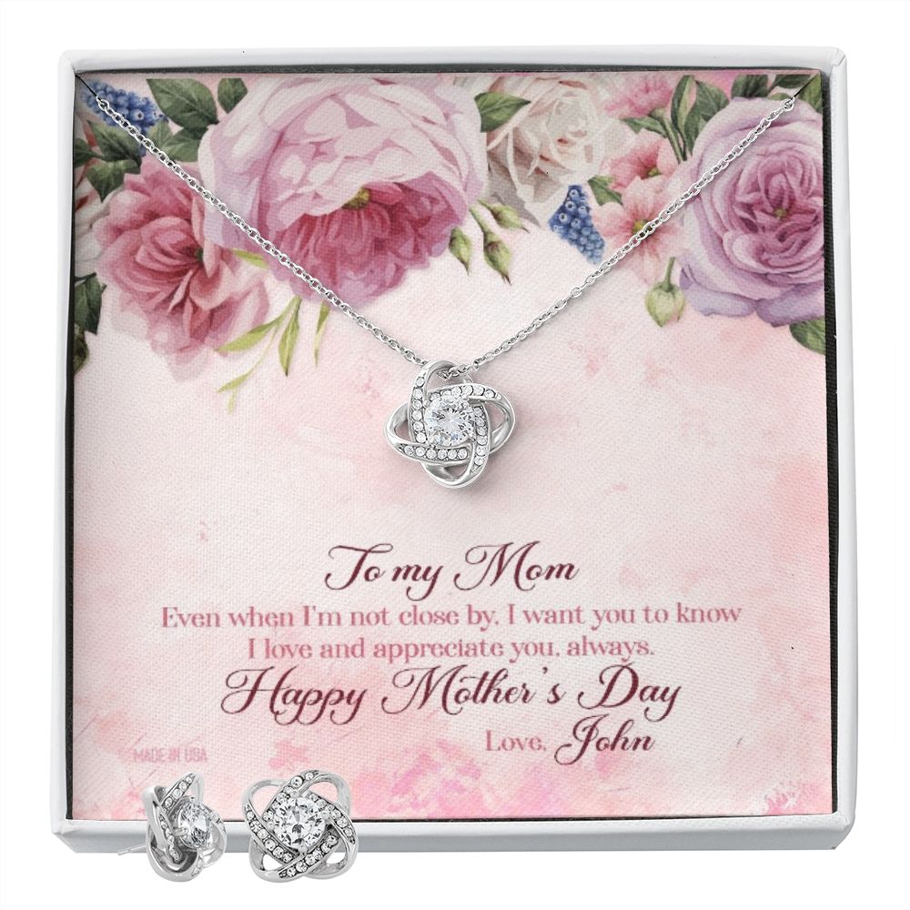 Custom Happy Mother Day Style 01 14k White Gold Interlocking Heart Pendant Necklace Jewelry Gifts For Mom Wife Grandma Auntie