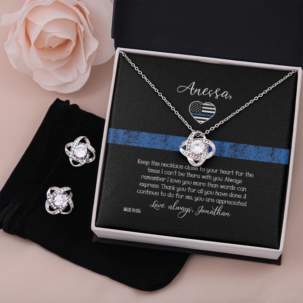 Custom Name To My Police Girlfriend 14k White Gold Pendant Chain Necklace Jewelry Gift for Girlfriend Wife Fiancee Woman