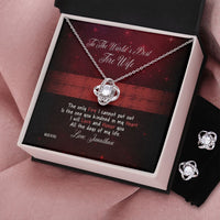 Thumbnail for Custom Name To My Fireman Wife 14k White Gold Pendant Chain Necklace Jewelry with Message Card Gift for Wife Fiancee Woman Mother Day