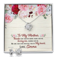 Thumbnail for Custom No One Can Ever Replace You In My Heart Mothers Day Ideas 14k White Gold Interlocking Heart Pendant Necklace Jewelry Gifts For Mom Wife Grandma Auntie