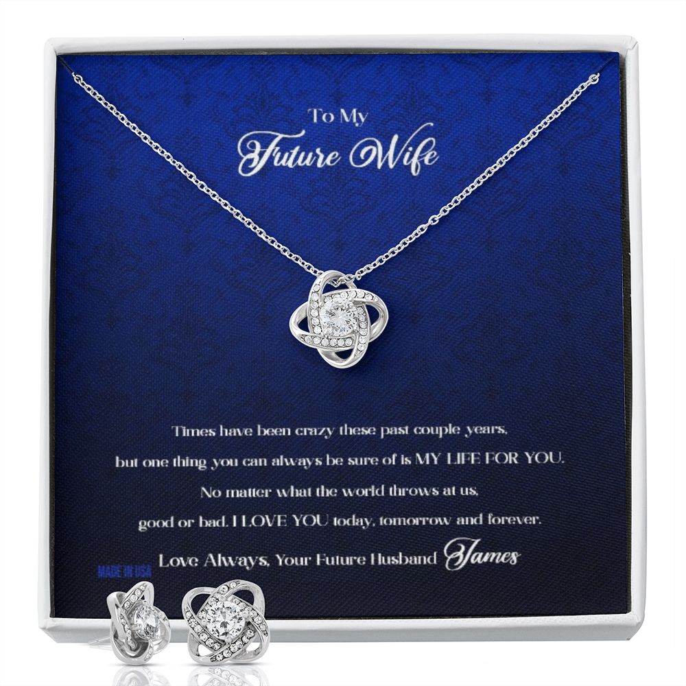Custom To My Future Wife My Life For You 14k White Gold Pendant Necklace Jewelry Gift For Wife Mother day