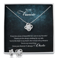 Thumbnail for Custom To My Fiancée Every Love Story Is Beautiful 14k White Gold Pendant Necklace Jewelry Gift For Fiancée Mother day