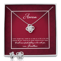 Thumbnail for Custom Name Valentine's Day Necklace for Girlfriend 14k White Gold Pendant Chain Necklace Jewelry with Message Card Gift Box for Girlfriend Wife Fiancee Woman Girl