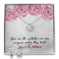 Thumbnail for Custom You Are Mother In Law 14k White Gold Interlocking Heart Pendant Necklace Jewelry Gifts For Mom Wife Grandma Auntie Mother Day