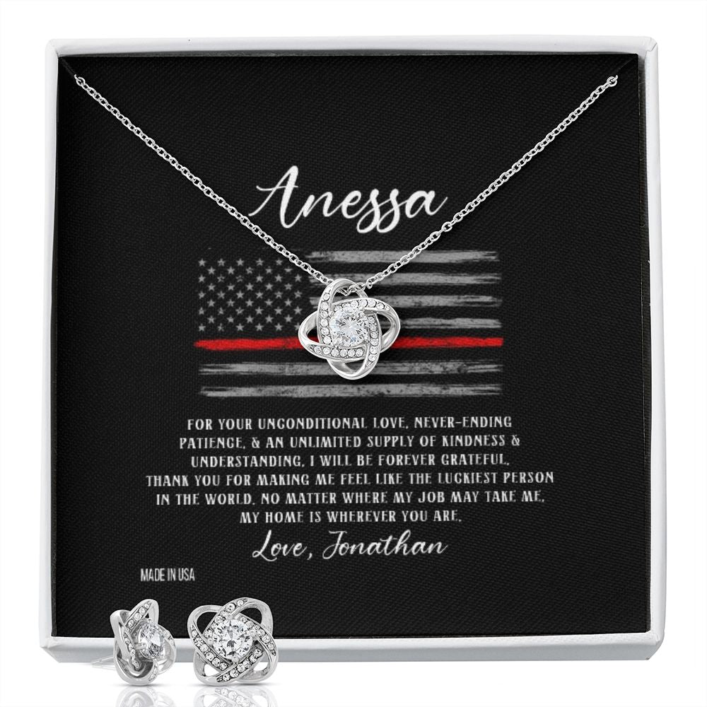 Custom Name To My Firefighter Girlfriend 14k White Gold Pendant Chain Necklace Jewelry Gift for Girlfriend Wife Fiancee Mother Day