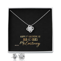 Thumbnail for Custom Name Mr and Mrs 14k White Gold Pendant Chain Necklace Jewelry with Message Card Gift for Girlfriend Wife Fiancee Woman Girl