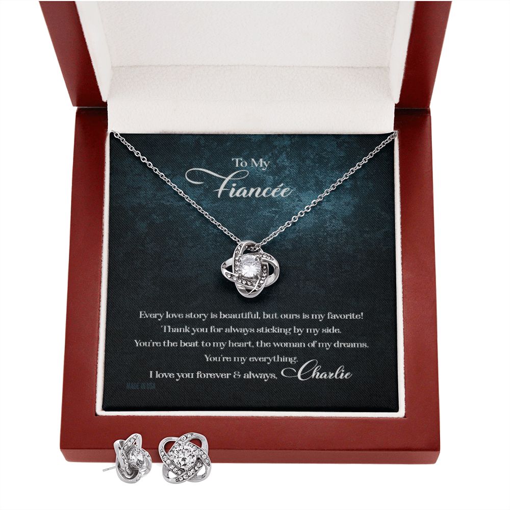 Custom To My Fiancée Every Love Story Is Beautiful 14k White Gold Pendant Necklace Jewelry Gift For Fiancée Mother day