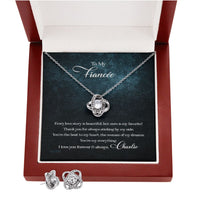 Thumbnail for Custom To My Fiancée Every Love Story Is Beautiful 14k White Gold Pendant Necklace Jewelry Gift For Fiancée Mother day
