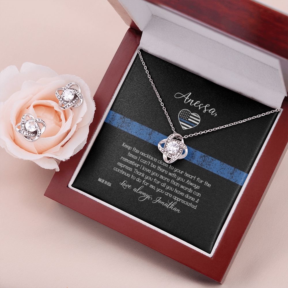 Custom Name To My Police Girlfriend 14k White Gold Pendant Chain Necklace Jewelry Gift for Girlfriend Wife Fiancee Woman