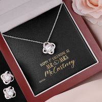 Thumbnail for Custom Name Mr and Mrs 14k White Gold Pendant Chain Necklace Jewelry with Message Card Gift for Girlfriend Wife Fiancee Woman Girl