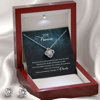 Thumbnail for Custom To My Fiancée Every Love Story Is Beautiful 14k White Gold Pendant Necklace Jewelry Gift For Fiancée Mother day