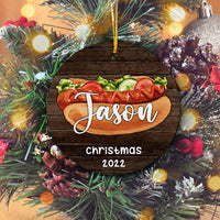 Thumbnail for Hot Dog Personalized Christmas Premium Ceramic Ornaments Sets for Christmas Tree