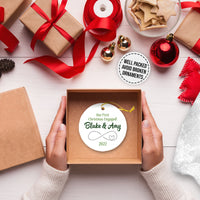 Thumbnail for Our First Christmas Engaged Personalized Christmas Premium Ceramic Ornaments Sets for Christmas Tree
